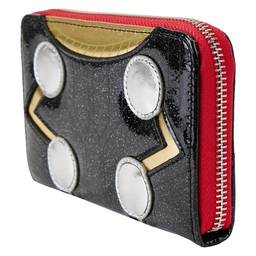 Vista 3 de Loungefly Marvel Shine Thor - Cartera con cremallera para cosplay, Negro -, Cartera