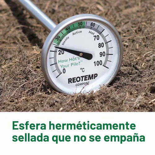 Vista 5 de Termómetro REOTEMP, 20" de tallo, para compost de jardín, con instrucciones de compostaje