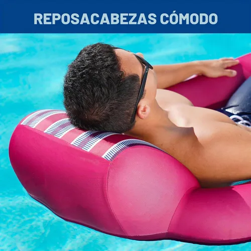 Vista 4 de Aqua Luxury Water Pool Lounge – Extra Large – Inflatable Pool Floats for Adults with Headrest, Backrest, Footrest & Cupholder – Multiple