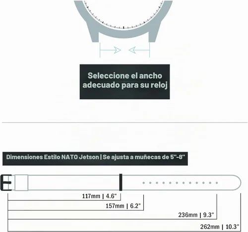 Vista 6 de BARTON Elite NATO® Style Correa de reloj - 18mm, 20mm, 22mm o 24mm - Correas de reloj de nailon de cinturón de seguridad Negro