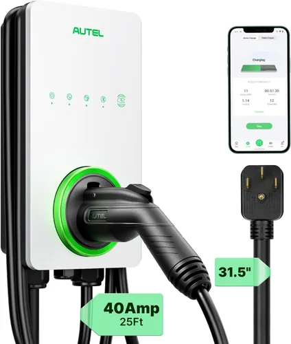 Vista 9 de Autel Cargador EV Nivel 2 40 Amperios Hogar Inteligente AI para Vehículo Eléctrico (EV) con Wi-Fi y Bluetooth, EVSE con Funda Integrada y Cable