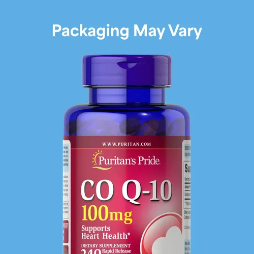 Vista 2 de Puritan's Pride Coenzima CoQ10 de 100 mg, suplemento dietético para la salud del corazón, presión arterial, salud de las encías orales y apoyo