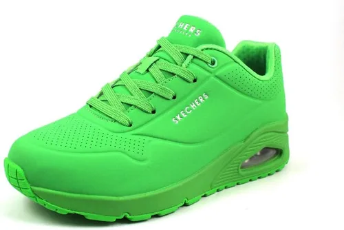 Vista 32 de Skechers Tenis UNO Stand on Air para mujer Tenis casuales, plantilla de espuma viscoelástica refrigerada por aire, amortiguación visible de Rojo