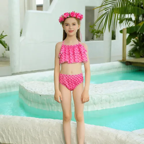 Vista 5 de Colas de sirena para nadar con monoaleta traje de baño cosplay, conjunto de bikini de princesa