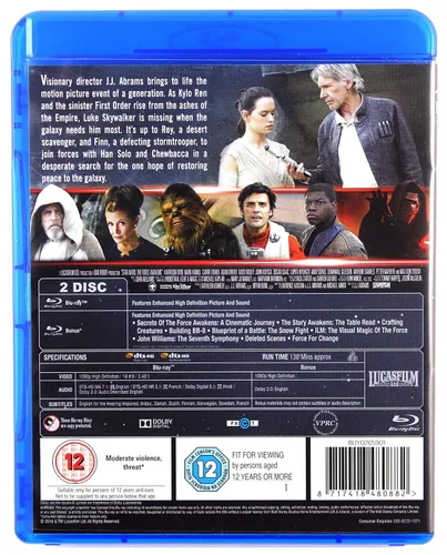 Vista 2 de Star Wars The Force Awakens Blu-ray 2015 Region Free