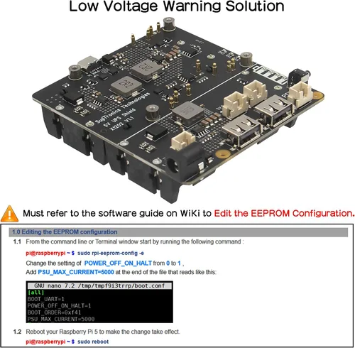 Vista 2 de Geekworm X1202 - Placa de expansión UPS de 5 V para Raspberry Pi 5, entrada ancha de 6-18 V Max 5.1V 5A Output, Power Management, Auto Power On