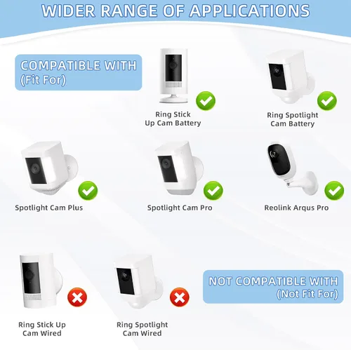 Vista 6 de Cargador de panel solar para batería de cámara de anillo, compatible con Ring Spotlight Cam/Stick Up Cam, uso al aire libre, 2 unidades, cable