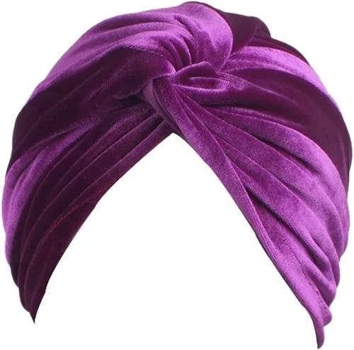Vista 6 de DECOU Sombrero de gorra StrecthTurban con pliegues de color brillante Negro