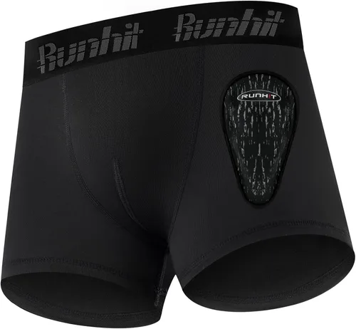 Vista 10 de Runhit Calzoncillos de compresión para niños con copa de béisbol para niños, con copa atlética protectora suave