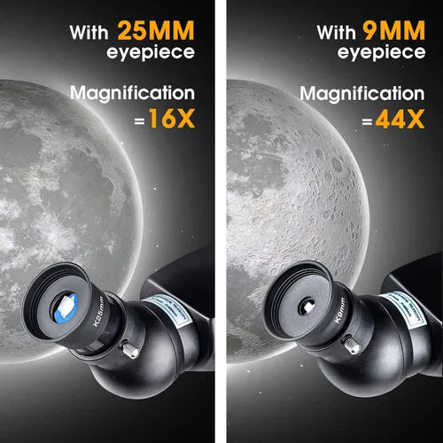 Vista 2 de Telescopio de 2.756 in de apertura 15.748 in refractor astronómico telescopio portátil para niños adultos principiantes con trípode adaptador