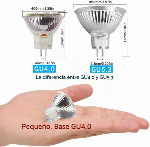 Vista 5 de MR11 GU4.0 focos de ledes, 20w, focos halógenos equivalentes, base Gu4