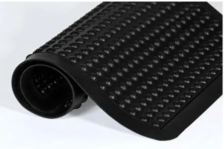 Vista 4 de Crown Yoga-Flex - Alfombrilla antifatiga de 36 x 48 pulgadas, rectangular, superficie de goma negra alta/baja, entrelazada