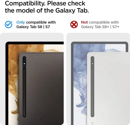Vista 2 de Spigen Funda Rugged Armor para Galaxy Tab S8 (2022) / Tab S7 (2020) con soporte para bolígrafo S integrado, color negro