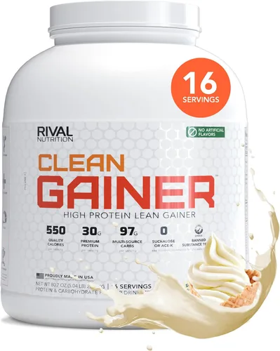 Vista 16 de Rival Nutrition Clean Gainer Proteína en Polvo – 5LB Chocolate Fudge – Alta Proteína para Masa Magra y Ganancia de Peso 580 Calorías, 30g