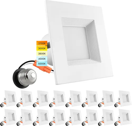 Vista 8 de LUXRITE Luces LED empotrables cuadradas de 4 pulgadas, 750 lúmenes