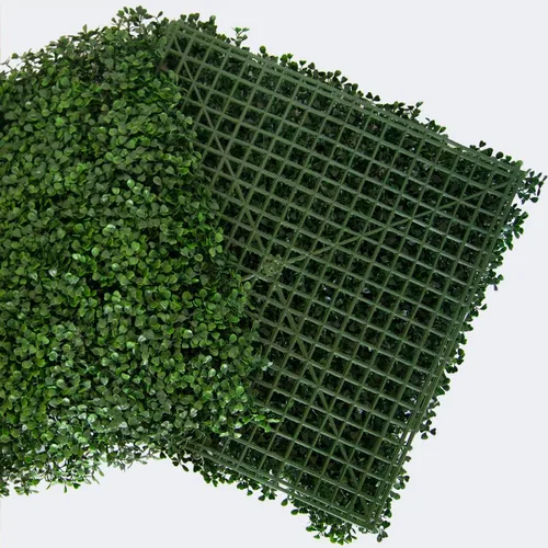 Vista 4 de Greensmart Décor - Juego de 4 alfombrillas artificiales de boj Ficus de 20 x 20 pulgadas