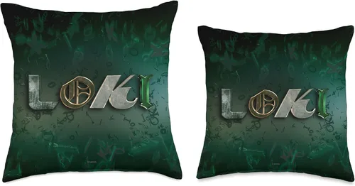Vista 3 de Marvel Studios Loki Series - Almohada con logo (16.0 x 16.0 in), multicolor