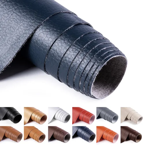 Vista 23 de ANMINY - Tela de piel sintética de vinilo de 54 pulgadas de ancho para tapicería por yarda, de 0.7MM de grosor, cuero PU suave, material de vinilo