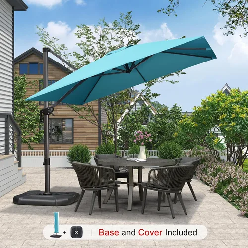 Vista 393 de PURPLE LEAF Paraguas al aire libre con base 8' x 8' protección solar verde Manzana Verde (Apple Green)