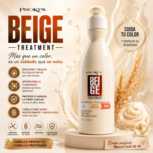 Vista 2 de Prokpil - Tratamiento de mantenimiento del color beige para el cabello Mascarilla revitalizadora del color para cabello teñido Ayuda a mantener