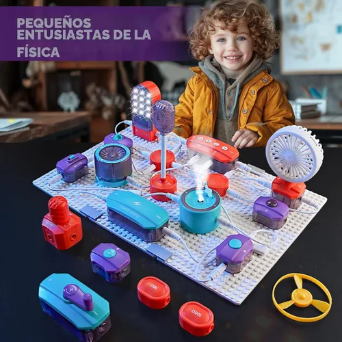 Vista 2 de VATOS Circuito científico para niños, kit de exploración electrónica de bricolaje de 53 piezas con más de 150 proyectos, kit de placa de circuito