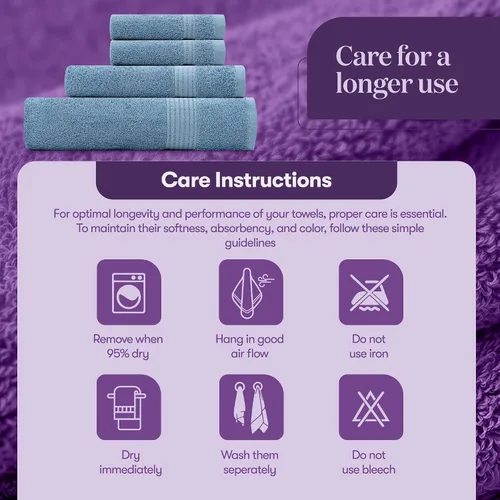 Vista 6 de TowelSelections Toallas suaves y absorbentes de algodón para baño, hotel, ducha, spa, gimnasio, toalla de baño, toalla de mano, 2 paños de baño