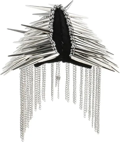 Vista 2 de predolo Punk Goth Rivet Stud Epaulet - Tabla de hombro color plateado