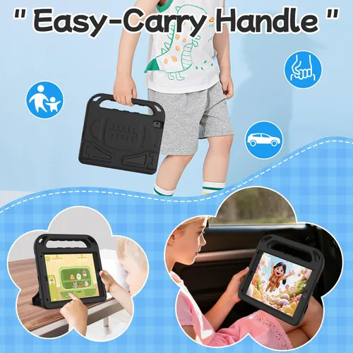 Vista 4 de BMOUO Funda para niños para iPad 9.7 2018/2017/iPad Air 2/1/Pro 9.7 - Protector de pantalla integrado con mango a prueba de golpes, funda