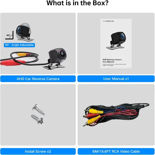 Vista 9 de 1080P Car Reverse Camera with Night Vision, 170° Angle, CVBS Switch IP69 Protection Suits Wet Conditions; AHD 1920 x 1080P Output Gives Clear Rear