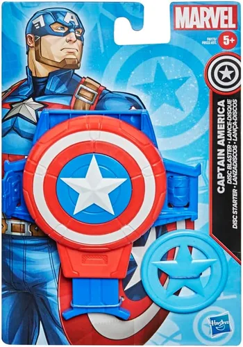 Vista 2 de Marvel Captain America Disc Blaster, juguete de mano de juego de rol