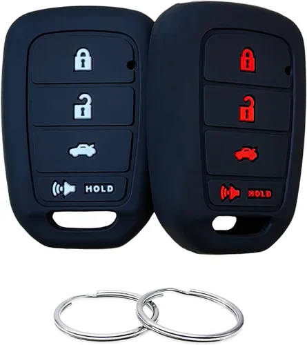 Vista 14 de REPROTECTING Funda de goma de silicona para llavero compatible con Honda Accord CR-V Civic Crosstour Fit (solo compatible con llavero recto)