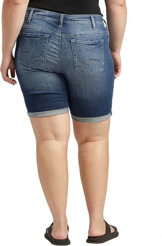 Vista 3 de Silver Jeans Co. Bermudas Elyse de talle medio para mujer, talla grande, ajuste cómodo