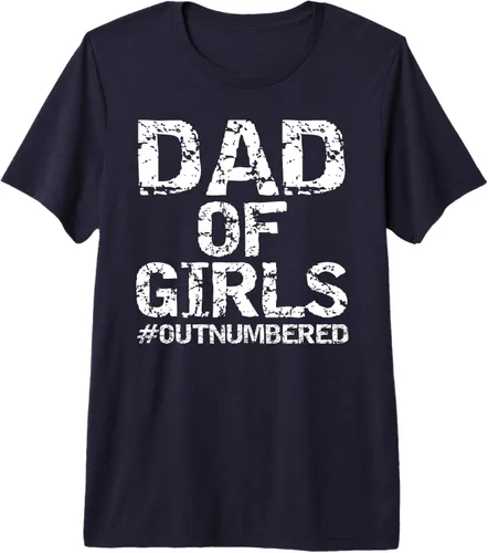 Vista 3 de Camiseta prémium para hombre con el Día del Padre de hijas, papá de niñas, Negro, S