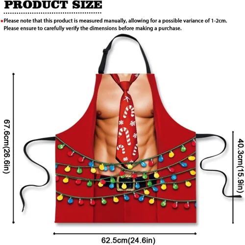 Vista 33 de Dreaweet Delantal de cocina unisex con cuello ajustable de Navidad