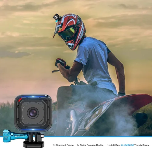 Vista 6 de MiPremium Carcasa de montaje en marco para GoPro Hero Session 4 y 5 Skeleton Cover Shell Kit de accesorios con tornillo de aluminio y hebilla