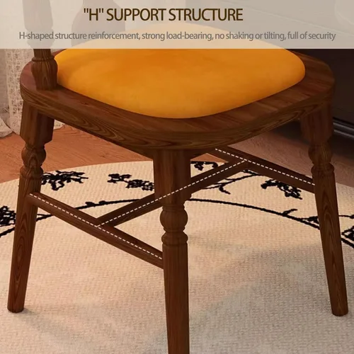 Vista 7 de Sillas de cocina tapizadas de madera maciza, sillas de comedor con marco de madera de fresno, silla de sala de estar para comedor, estudio, sala