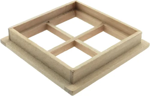 Vista 4 de RLECS Casa de muñecas de madera con ventana cuadrada de 2,75 x 2,75 pulgadas, color madera, 4 ventanas, 1/12, accesorios en miniatura para casa
