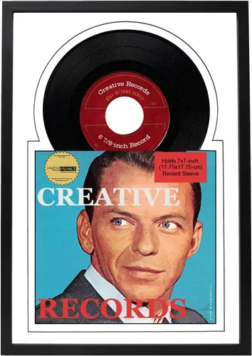 Vista 10 de Creative Picture Frames Marco de disco individual de vinilo de 7 pulgadas con doble paspartú negro y negro de 6 7/8 pulgadas y cubierta de 7 x 7