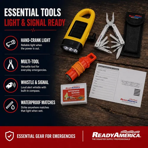 Vista 7 de Ready America 70185 kit de emergencia de gran calidad para 1 persona, mochila para 3 días