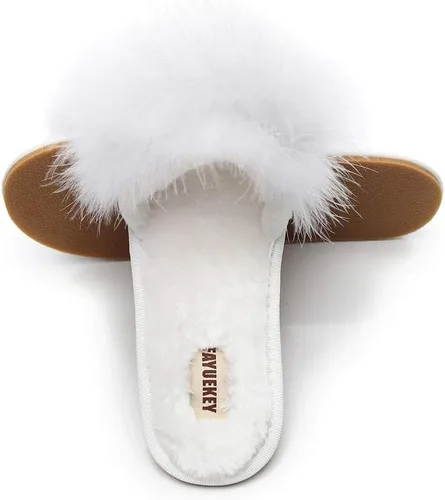 Vista 3 de Pantuflas peludas para mujer, pantuflas suaves y peludas para el hogar