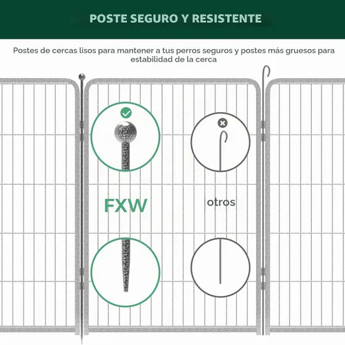 Vista 4 de FXW Aster - Corralito para perros diseñado para patio, 40 pulgadas, 16 paneles