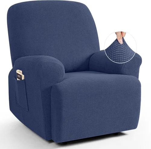 Vista 34 de TAOCOCO Funda reclinable de 4 piezas, funda elástica para sofá reclinable de 4 piezas, funda reclinable con 1 asiento, protector de sofá suave