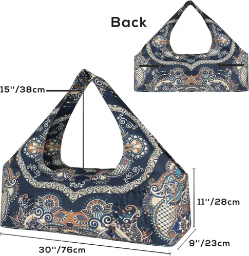 Vista 2 de Bolsa para esterilla de yoga – Bolsa de yoga grande con correa para esterilla de yoga, cremallera y bolsillos, bolsas de yoga y transportadores que