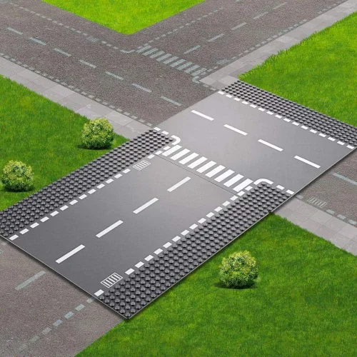Vista 2 de LEGO 60236 City Camino recto y cruce en T, nuevo 2019 (2 piezas)