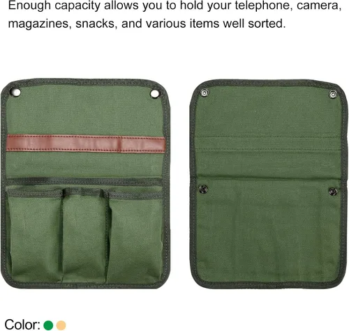 Vista 4 de PATIKIL Organizador de reposabrazos para silla, paquete de 2 sillas plegables para exteriores, reposabrazos, revistas laterales, bolsa