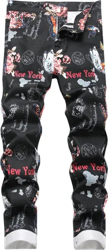 Vista 176 de Enrica Pantalones vaqueros estampados casuales para hombre