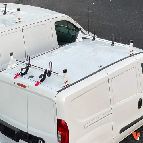 Vista 4 de Vantech H1 2 Bar para RAM ProMaster City Steel Ladder Roof Rack 2015-On, Blanco