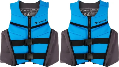 Vista 12 de Owntop Chaleco de natación para niños jóvenes Ligero y de secado rápido Hebillas ajustables y cremallera Kayak, entrenamiento de natación