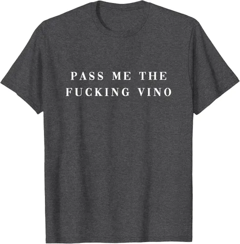 Vista 26 de Pásame el maldito Vino. Camiseta divertida con texto en inglés «Wine nice lettering AM PM Fun»