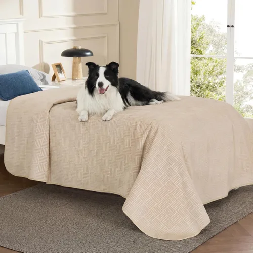 Vista 17 de Bedsure Funda de cama impermeable lavable para perros, manta impermeable para sofá y cama individual, protector ligero de muebles para mascotas